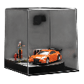 1:64 Diorama - Double Sidewalk With Pedestrian Scene