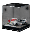 1:64 Diorama - Single Sidewalk With Pedestrian Scene