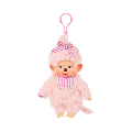 Monchhichi - Fluffy Pink Beige SS Keychain (Plush Toy)