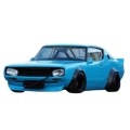 Solido - 1:43 Nissan Skyline GT-R KPGC110 Kenmeri With Liberty Walk Body Kit Blue 1972 (Model Car)