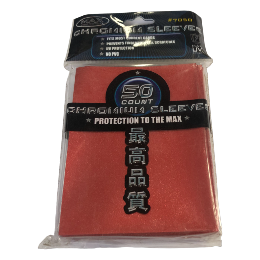Max Pro Chromium Red Card Sleeves 50 Count - DVDLand Max Pro Chromium Red Card Sleeves 50 Count - DVDLand