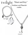 Twilight - Jewellery Heart And Key Necklace And Bracelet
