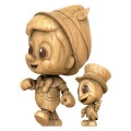 Pinocchio - Pinocchio And Jiminy Cricket (Wooden Color Version) (Cosbaby Figure)