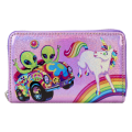 Lisa Frank - Holographic Glitter Color Block Zip Around (Loungefly Wallet)